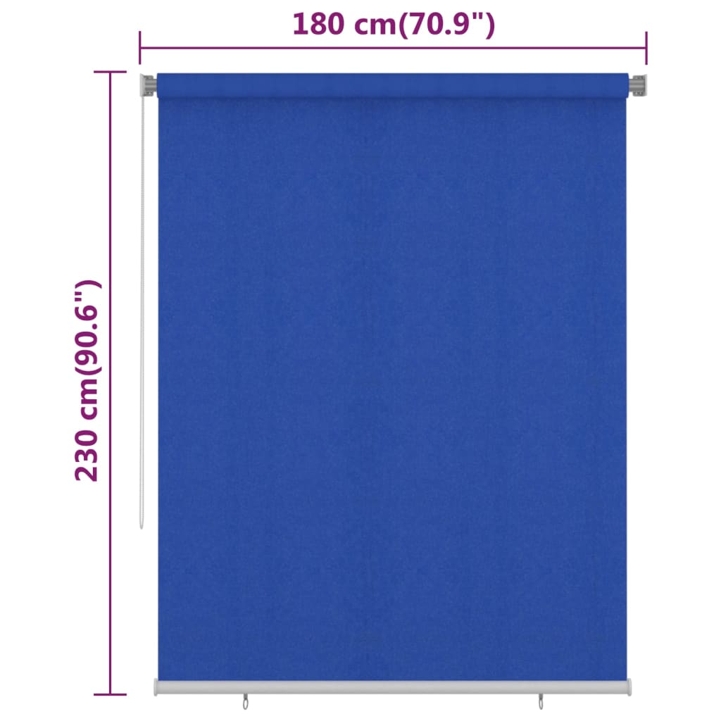 Außenrollo 180x230 cm Blau HDPE