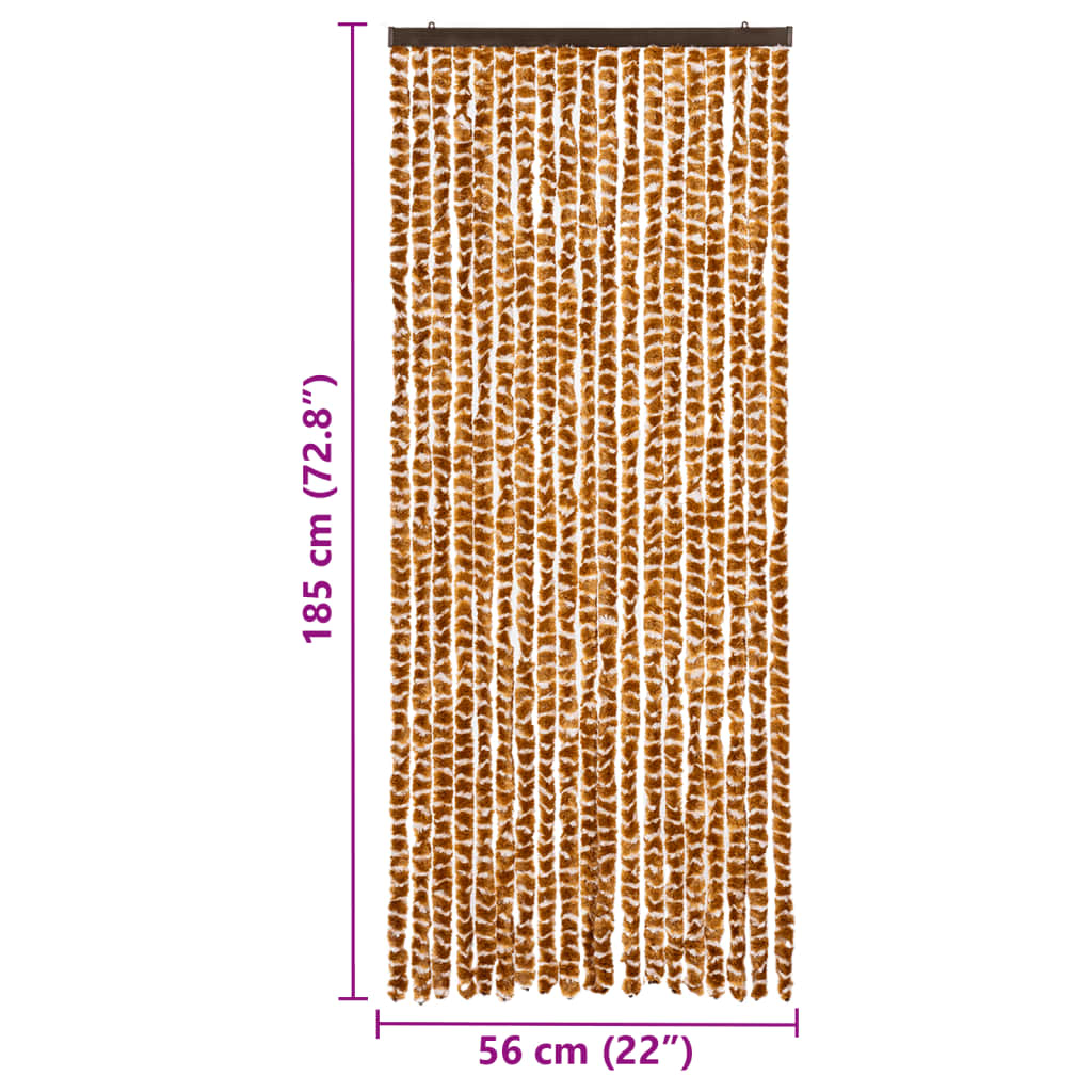 Insektenschutz-Vorhang Ocker und Weiß 56x185 cm Chenille