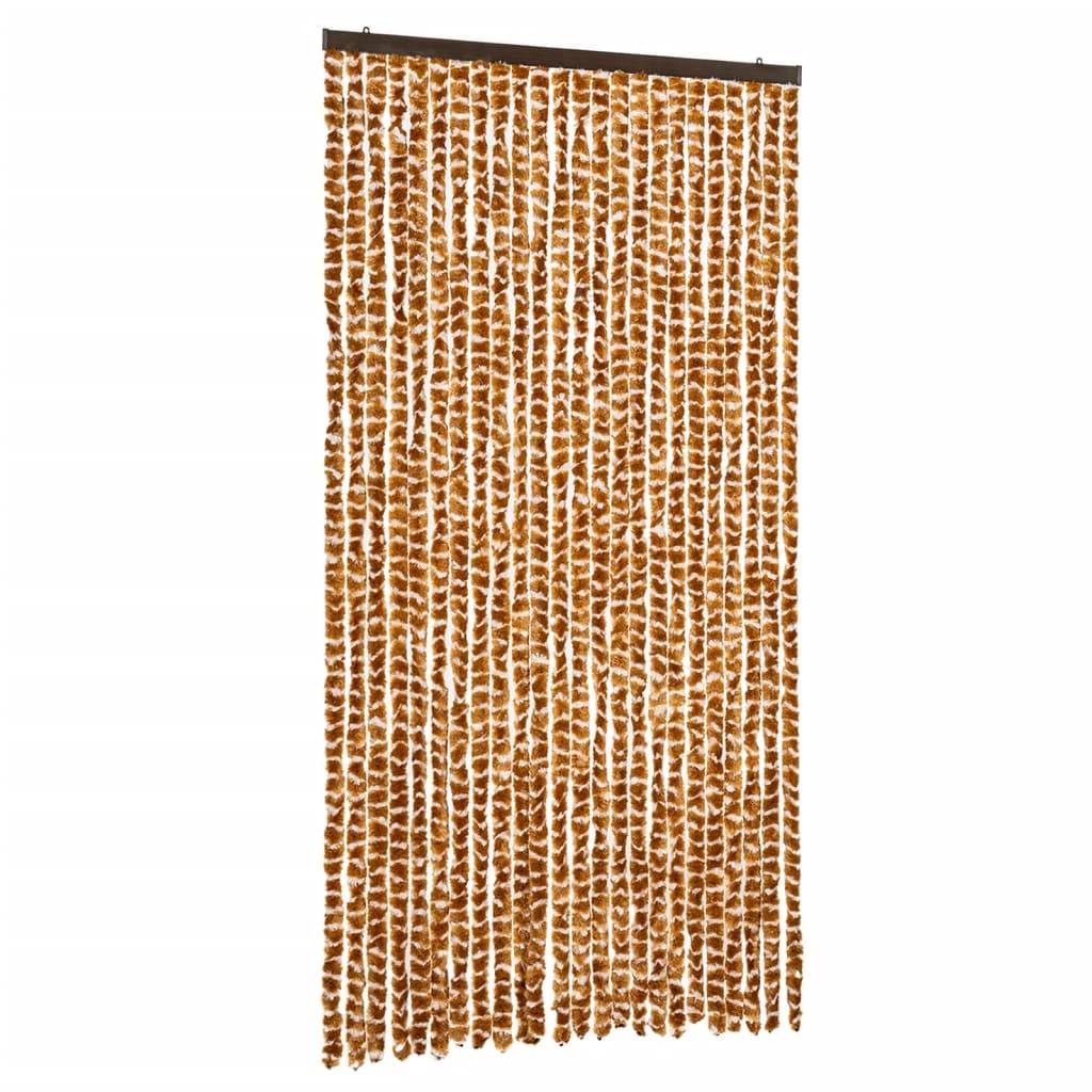 Insektenschutz-Vorhang Ocker und Weiß 100x220 cm Chenille