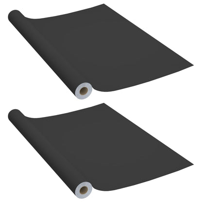 Möbelfolien Selbstklebend 2 Stk. Schwarz 500x90 cm PVC