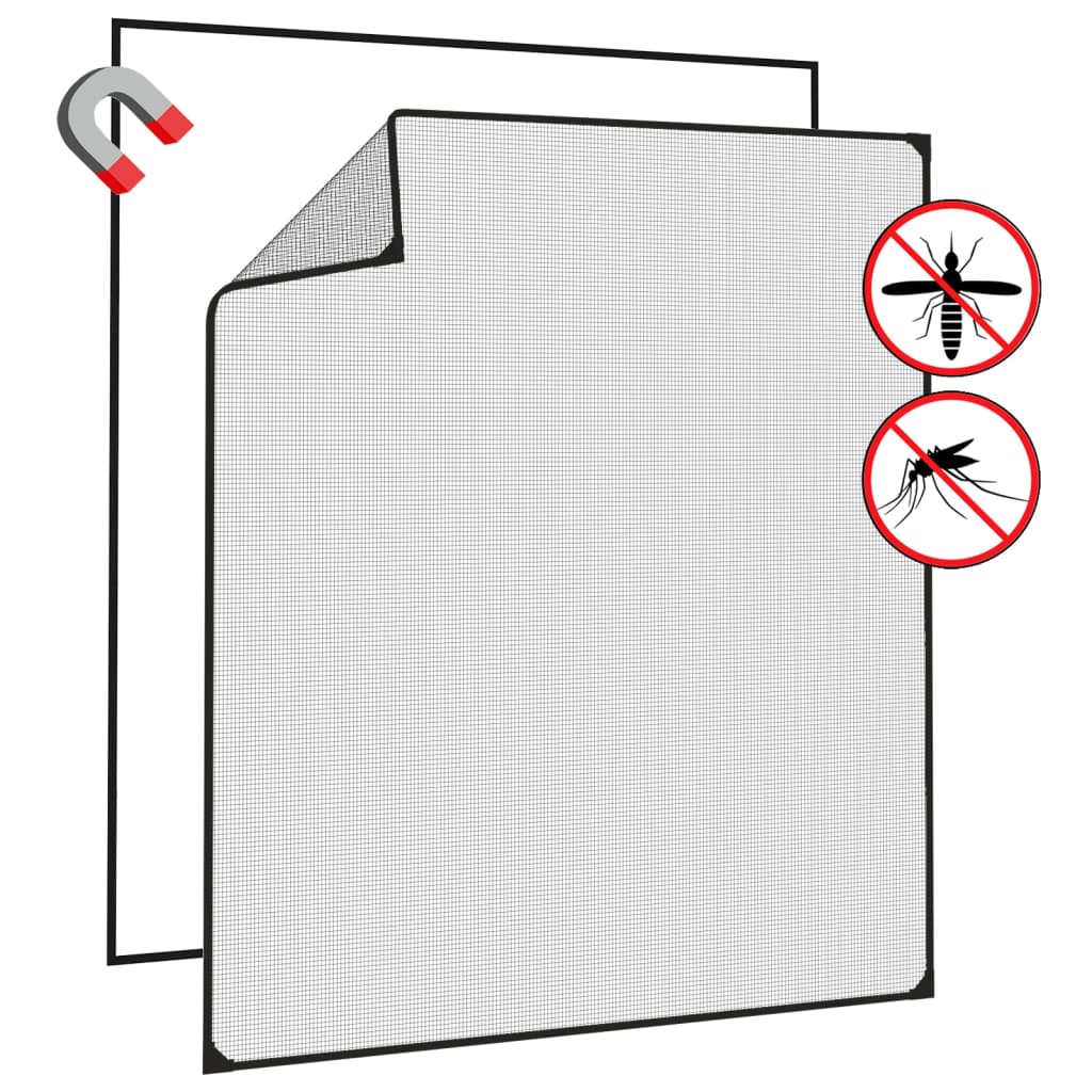 Magnet-Insektenschutz für Fenster Anthrazit 120x140 cm