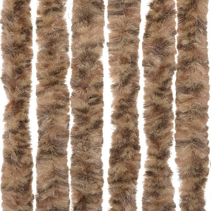 Fliegenvorhang Beige und Dunkelbraun 56x185 cm Chenille