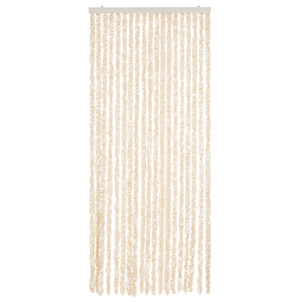 Fliegenvorhang Beige und Weiß 56x185 cm Chenille