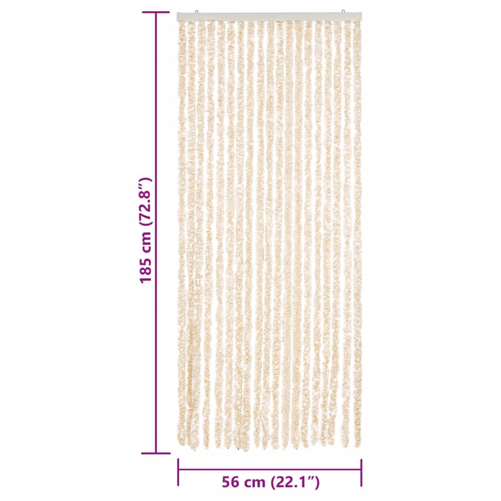 Fliegenvorhang Beige und Weiß 56x185 cm Chenille