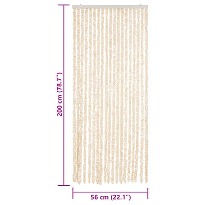 Fliegenvorhang Beige und Weiß 56x200 cm Chenille