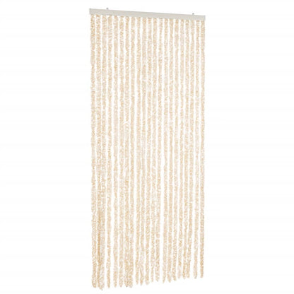 Fliegenvorhang Beige und Weiß 90x200 cm Chenille