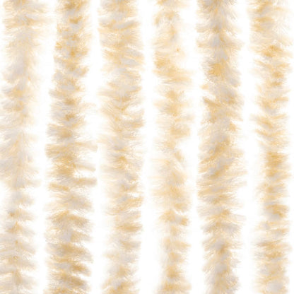 Fliegenvorhang Beige und Weiß 90x200 cm Chenille