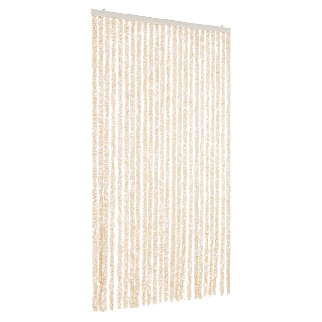 Fliegenvorhang Beige und Weiß 100x220 cm Chenille