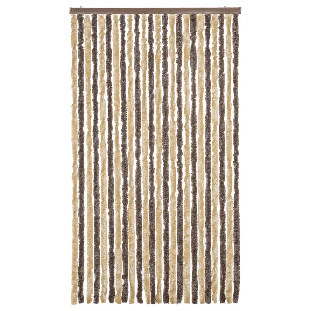 Fliegenvorhang Dunkelbraun und Beige 100x220 cm Chenille