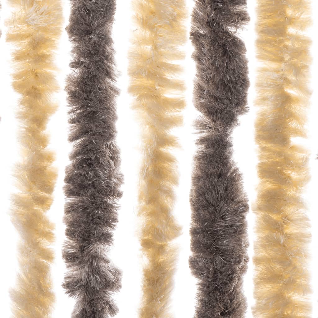 Fliegenvorhang Dunkelbraun und Beige 100x220 cm Chenille