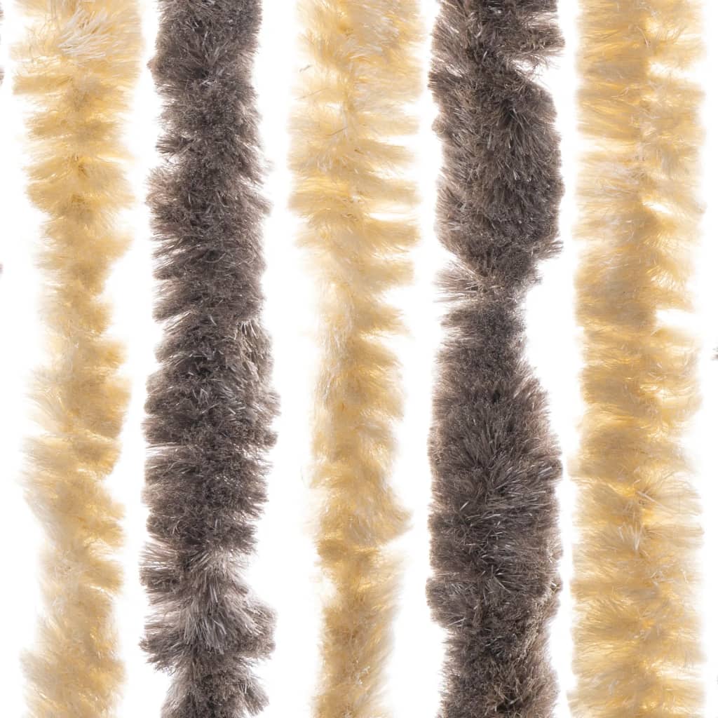 Fliegenvorhang Dunkelbraun und Beige 100x230 cm Chenille