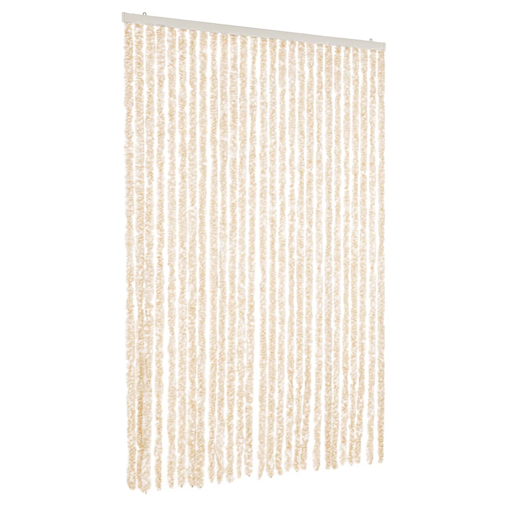 Fliegenvorhang Beige und Weiß 118x220 cm Chenille