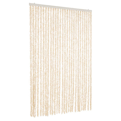 Fliegenvorhang Beige und Weiß 118x220 cm Chenille