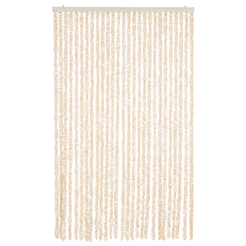 Fliegenvorhang Beige und Weiß 118x220 cm Chenille