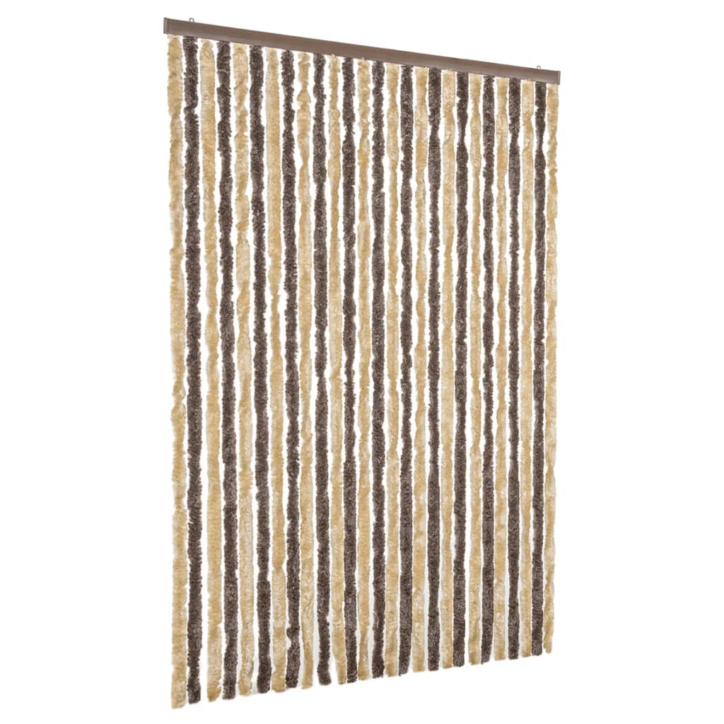 Fliegenvorhang Dunkelbraun und Beige 118x220 cm Chenille