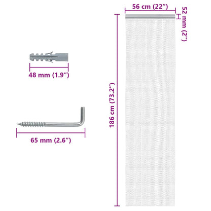 Türvorhang aus Ketten 56x186 cm Aluminium