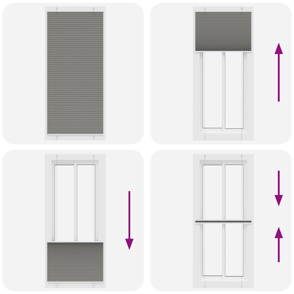 Plissee Anthrazit 100x200 cm Stoffbreite 99,4 cm Polyester