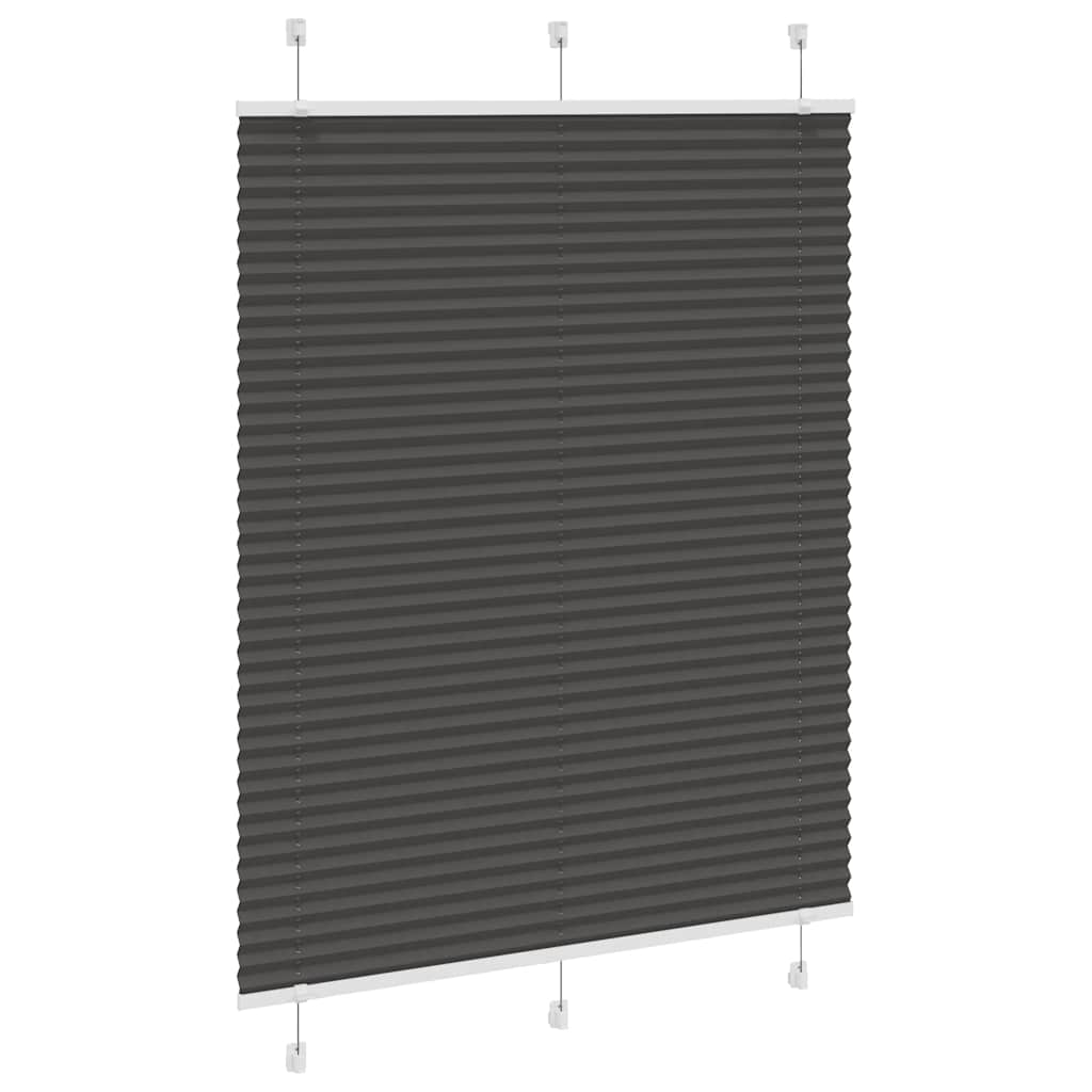 Plissee Schwarz 105x100 cm Stoffbreite 104,4 cm Polyester