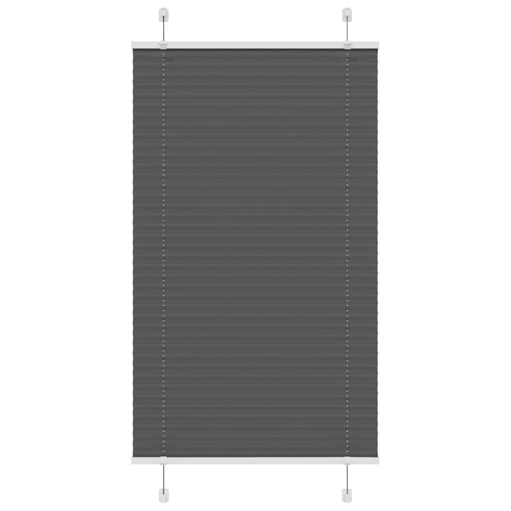 Plissee Schwarz 75x150 cm Stoffbreite 74,4 cm Polyester