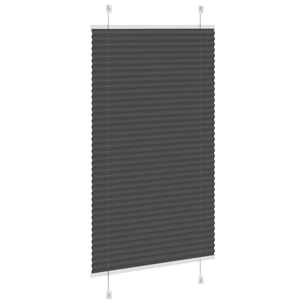 Plissee Schwarz 75x150 cm Stoffbreite 74,4 cm Polyester