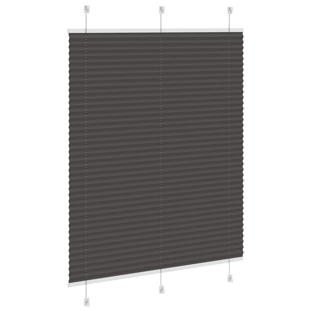 Plissee Schwarz 105x150 cm Stoffbreite 104,4 cm Polyester