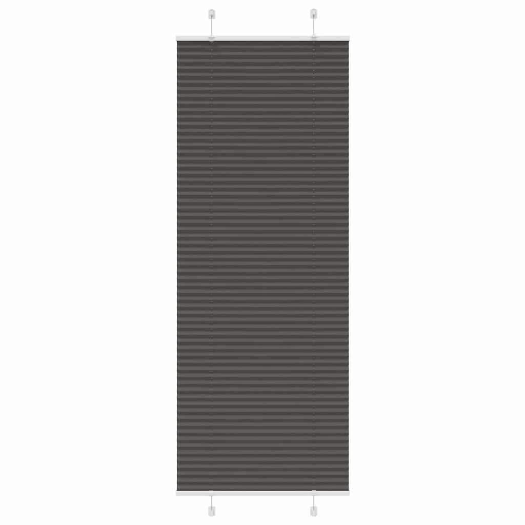 Plissee Schwarz 75x200 cm Stoffbreite 74,4 cm Polyester