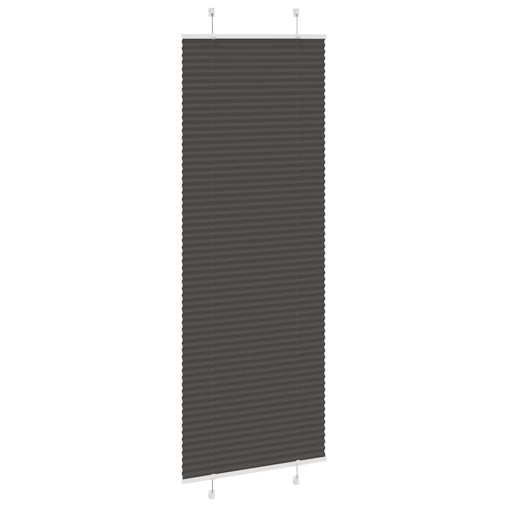 Plissee Schwarz 75x200 cm Stoffbreite 74,4 cm Polyester