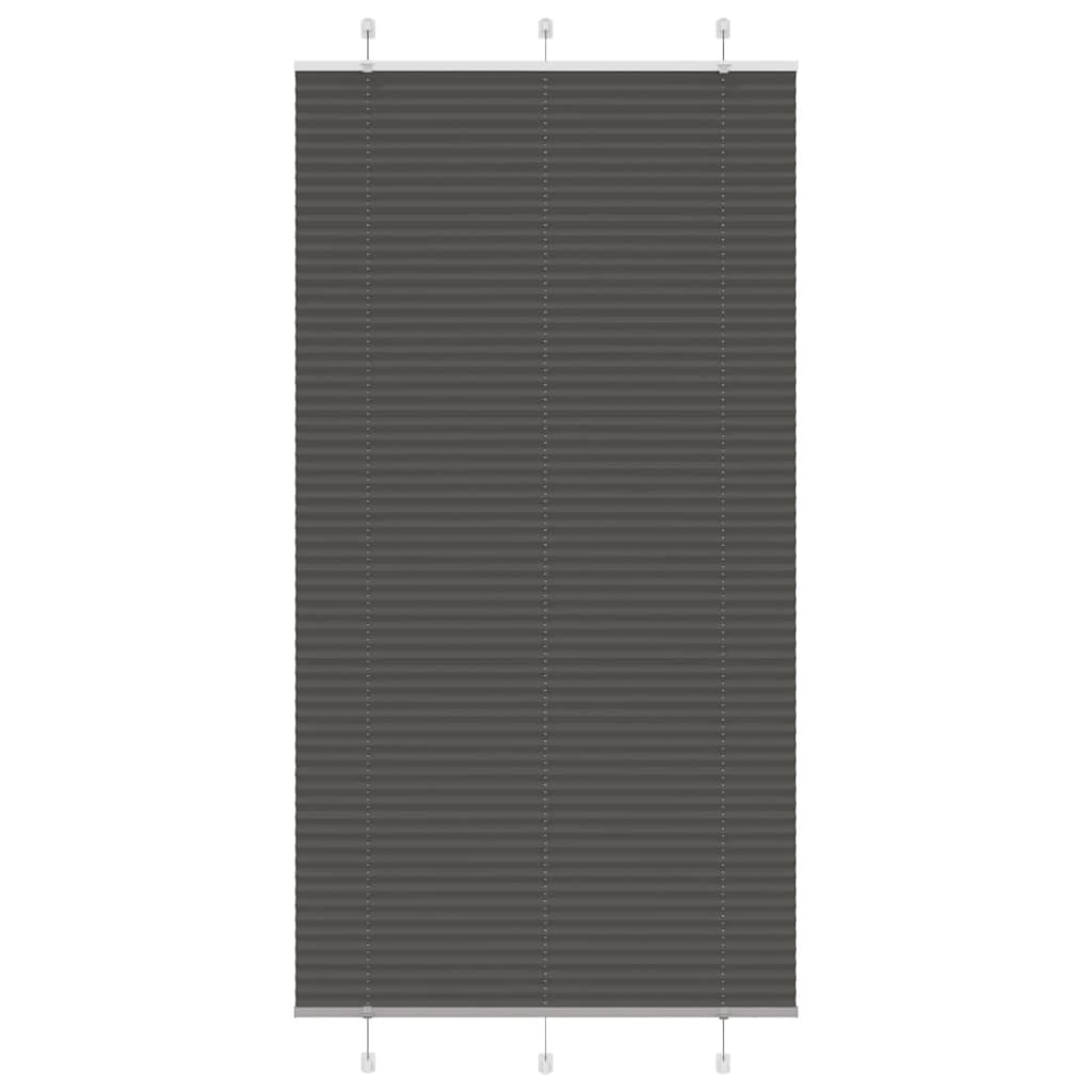 Plissee Schwarz 105x200 cm Stoffbreite 104,4 cm Polyester