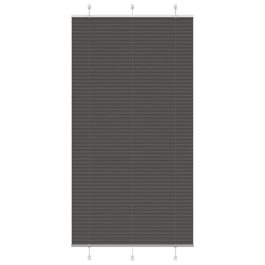 Plissee Schwarz 105x200 cm Stoffbreite 104,4 cm Polyester