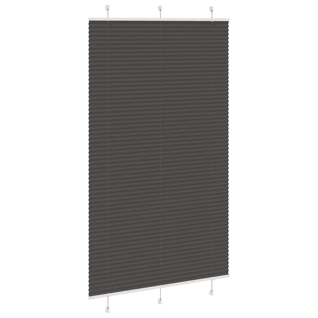 Plissee Schwarz 115x200 cm Stoffbreite 114,4 cm Polyester