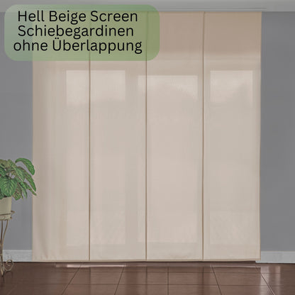 Hell Beige Screen Schiebegardine auf Maß, Hell Beige Flächenvorhang auf Bestellung