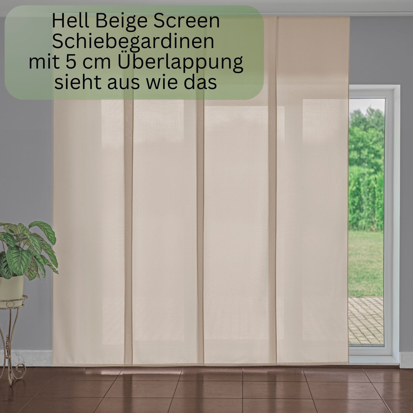 Hell Beige Screen Schiebegardine auf Maß, Hell Beige Flächenvorhang auf Bestellung